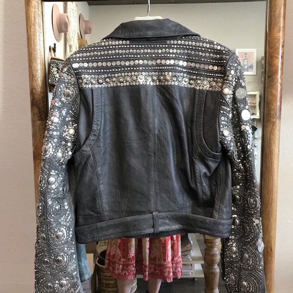 free people | circle embellished moto jacket - Picture 6 of 6